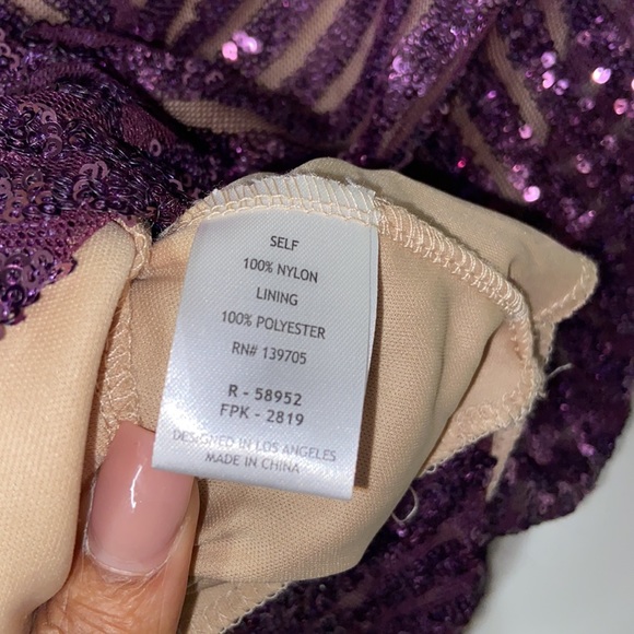 NWT Purple Sequin Stripe Open Back Dress Size S - Picture 15 of 17